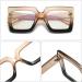 ALWAYSUV Oversized Square Blue Light Glasses for Women - Stylish Big Frame Eyewear in Champagne & Black - Protect Your Eyes with Clear Lens Computer Glasses - Buy Online on GoSupps.com