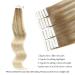 Buy Real Hair Balayage Tape In Extensions - Platinum Blonde & Ash Brown 45cm | 50g Invisible Double-Sided 20 Pieces - Buy Online on GoSupps.com