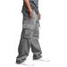 G-Style USA Men's Solid Fleece Heavyweight Cargo Pants Medium Gray