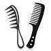 2 Pcs Wide Tooth Comb for Curls Large Teeth Shark Hair Comb Hair Comb Shark Teeth Hair Hairstyle Tool for Curly Wet Wavy Thick Hair Wigs Barber Salon Curl Comb(Black)