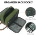 WANDF Travel Toiletry Bag for Men Hanging Dopp Kit Canvas Toiletry Organizer Water-resistant Vegan Leather Shaving Bag with Wet Pocket (Green) - Buy Online on GoSupps.com
