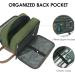 WANDF Men's Hanging Dopp Kit Canvas Organizer - Water-Resistant Vegan Leather Shaving Bag for Toiletries - Green - Buy Online on GoSupps.com