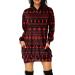 Women's Christmas dress hoodover party clothes dress hoodie costume cartoon hoodover dress oversize long -sleeved hooded hoodie