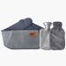 Heat bottle 3 in 1 rubber hot water bottle with soft fleece pull warm hot water Bottle ideal for neck and shoulder back legs waist warming (gray)