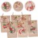 HOOTNEE 1 Set 24 Xmas Treat Bags DIY Advent Calendar Kits Christmas Bags Rope As Shown 18.00X9.00X1.00CM - Buy Online on GoSupps.com