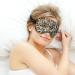 Animal Skin Leopard Spots Sleep Mask - Soft Light-Blocking Eye Cover for Women | Adjustable Tropical Leaves Design - Buy Online on GoSupps.com