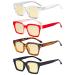 Eyekepper 4 Pack Yellow Tinted Filter Lens Oversized Square Reading Glasses Blue Light Blocking Computer Eyeglasses +2.50 C-4 Pack Mix 2.5 x