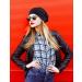 Rhinestone Studs Jersey Cotton Elastic Long Slouch Beanie - Women's Heather Winter Hat in Black | One Size - Buy Online on GoSupps.com