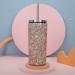 Fawziya Crystal Insulated Drinking Bottle 500ml - Stainless Steel Cold Bottle with Straw - AB Gold International Shipping - Buy Online on GoSupps.com