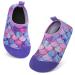 AISPRTS BAYSTHUTE Kinder Water Shoes Girls Boys slippery barefoot swimming shoes Aquasque beach shoes for baby bath water play purple fish scale 28/29 EU