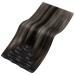 Youngsee Real Hair Clip-In Extensions - Ombre Black to Silver 55cm 120g 7PCS - Premium Remy Hair - Buy Online on GoSupps.com