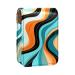 Travel Lipstick Organizer Case Lipstick Case Portable Makeup Bag With Mirror Blue Black Abstract Waves I068a7jqmj