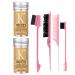 2Pcs Hair Wax Stick with Hair Comb Set Styling Wax for Smooth Wigs Edge Control Stick Anti-Frizz Non-greasy Unisex Hair Pomade Stick for Flyaways Edge Frizz Hair 4Pcs Slick Brush Set (2PCS)