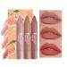 Mimore lipstick 3 pieces/set fruit taste matte lipstick wax pencil durable waterproof wiped fashion full portable lipsticks makeup kit (a)