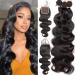 Vallbest 10A Brazilian Body Wave Bundles with Closure (20 20 20+18) 100% Unprocessed Weave bundles human hair with closure 3 bundles and Lace closure Remy Virgin hair Natural Color for Black Women Body Wave Bundles with Closure 20 20 20+18Closure