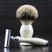 Double Edge Shaving Razor with Badger Hair Shaving Brush Kit by Haryali London