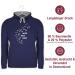 Shirtracer Contrast Hoodie for Dog Owners - 'Never Walk Alone' Paw Prints - Unisex Navy Blue/Gray Sweater - Perfect Gift - Buy Online on GoSupps.com