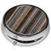 Colorful Stripes Round Pill Box | 3 Compartment Portable Travel Organizer for Vitamins & Medications - Buy Online on GoSupps.com