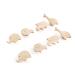 PLT 4 pieces of animal handles for children's furniture made of untreated oak knob button for chest of drawers cupboard drawer children's room gift (4 elephant lion hippo giraffe) 4 beige elephant l we hip giraffe