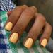 Justotry 24 pieces monochrome angular nails to stick on short glossy yellow press on nails long -term artificial nail fake nails square fingernails artificial nails for women yellow & solid1