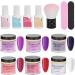 Dip Powder Nail Kit Starter 8Pcs Nail Art Powder Top Base Coat Gel Dusting Brush Manicure Tool Set DIY Salon Nail Art Manicure(K1213) - Buy Online on GoSupps.com