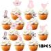 18pcs Pink Glitter Dessert Cupcake Topper Let s Go Girl Theme Decor Supplies Girl Woman Happy Birthday Party Decorations - Buy Online on GoSupps.com