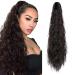 Ponytail Extension 32 Inch Drawstring Ponytail Hair Extensions for Women Long Curly Corn Wavy Ponytail Natural Wavy Synthetic Hairpiece for Women Daily Use Party Natural Brown D-Natural Brown