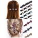 8Pcs Sparkling Crystal Stone Braided Hair Clips  butterfly hair clips braided hair clips for women with 3 Small Clips  Braided Hair Clips thick Hair (Extra ear bone clips)(Extra ear bone clips)