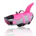 Cit toile life jacket dog shark light and safe for water sports dog swimming vest with handle and reflective for small medium and large dogs pink s s pink
