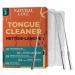 Natural Love Tongue Scrapers 304 Stainless Steel Tongue Scraper 2 Counts Professional Tongue Cleaner Scraper with 2 Separate travel Case - 2 Pack