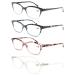 MODFANS (4 Pack) Reading Glasses 2.0 Cat Eye Ladies Good Glasses High Quality Fashion Comfortable Super Reading Aid for Women +2.00 4 Pieces