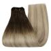 Youngsee 50cm Real Hair Extensions #4/14 Ombre Brown to Blonde - Double Weft 100g Quality Hair Tresses for Seamless Volume - Buy Online on GoSupps.com