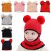 Crazy Bean Kids 3-in-1 Winter Hat & Scarf Set | Toddler Knitted Beanie | Red Windproof Hat | Boys Girls One Size - Buy Online on GoSupps.com