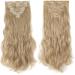 8PCS Clip in Hair Extensions 17 Inch Curly - Dark Blond/Bleach Blond Synthetic Hairpiece for Full Head - Buy Online on GoSupps.com