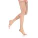 SIGVARIS Womens DYNAVEN Open Toe Thigh-Highs w/Grip-Top 20-30mmHg light beige (crispa) MS - Medium Short