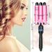 Professional 3 Barrel Curling Iron Hair Waver - 1 Inch Ceramic Curler with LCD Display (Pink) | Perfect for Gorgeous Waves | International Shipping Available - Buy Online on GoSupps.com