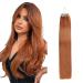 Saisifen Micro Loop Hair Extensions 30# Auburn Straight Human Hair 50 Strands 1g/Strands Micro Link Hair Extension 16 Inches (40cm) 16 inch (40cm) 30# auburn