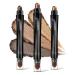 LUXAZA 3Pcs Metallic Brown Eyeshadow Stick Set  Metallic And Shimmer Creamy EyeShadow Pencil  Smooth High Pigmented Eye Brightener Stick Smoky Eye Makeup  A6-Amber