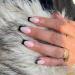 24pcs Short Coffin False Nails French Tip Stick on Nails Black Tip Press on Nails Removable Glue-on Nails Fake Nails Women Girls Nail Art Accessories 0252Y25
