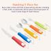 Special Supplies 5-Piece Adaptive Utensils Set - Non-Weighted, Non-Slip Handles for Hand Tremors, Arthritis, Parkinson's, Elderly Use - Stainless Steel Knife, Rocker Knife, Fork, Spoons - Colored - Buy Online on GoSupps.com