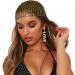 Rhinestone Mesh Headband Glitter Elastic Headscarf Crystal Wide Head Covering Fishnet Costume Party Head Wrap Women and Girls Gold - Buy Online on GoSupps.com