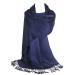 GFM Smooth Shiny Surface Pashmina Style Scarf (L9) L9-inl-purple Blue