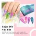 MIZHSE Nail Foil Glue Transfer Gel 18ml + 40 Pcs Flower, Leopard, Marble Pattern Stickers + Push Pen | DIY Nail Art Manicure Set - Buy Online on GoSupps.com
