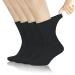 GoWith 4 Pairs Cotton Comfortable Men's Crew Diabetic Socks Non-Binding Business Lightweight Dress Socks | 3039 Black Shoe Size: 7.5-9.5 Shoe Size: 7.5-9.5 Black