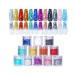 12 Colors Holographic Glitters - NICOLE DIARY Nail Art Sequins Flakes for DIY Manicure / Body Makeup / Craft - NICOLE DIARY 12 Colors Holographic Sequins