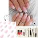 Shop 24pcs Medium Length Pink Gradient Square Press-On Nails with Glitter | Full Cover Glossy Fake Nails & Glue for Women - Buy Online on GoSupps.com