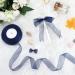 Molshine Navy Blue Sheer Organza Ribbon 1 Inch x 50 Yards - Ideal for Bouquets, Garlands, Wedding Decor & Crafts - Buy Online on GoSupps.com