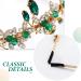 Green Rhinestone Gold Leaf Wedding Headpiece - Bridal Crystal Hair Hoop for Women and Girls - Buy Online on GoSupps.com