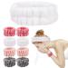 Wrinkled spa washbear 4 pairs of spa absorbent bracelets with 1PCs soft headband suckable elastic bracelet wrist towels for washing the face for women and girls washing shower gray