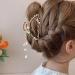 Buy Bohend Flower Leaf Hair Clamp with Pearls - Strong Big Hair Clips for Women & Girls | Wedding Macrame Head Accessories - Buy Online on GoSupps.com